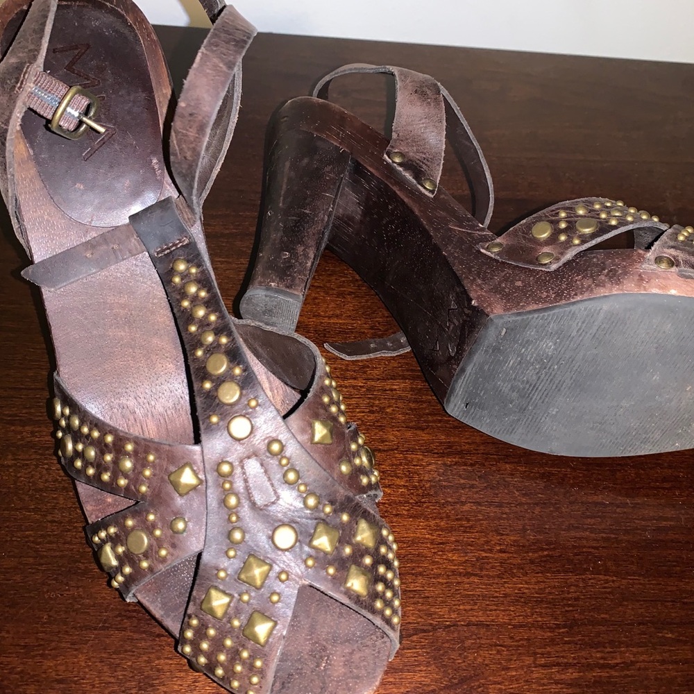 Brown MIA Studded Sandals